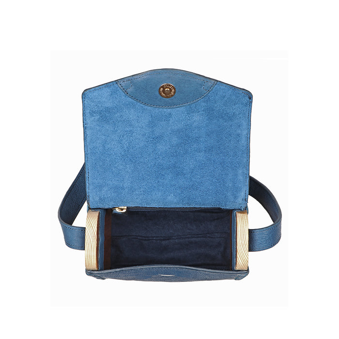 Mitzu 01 Blue Leather Sling Bag
