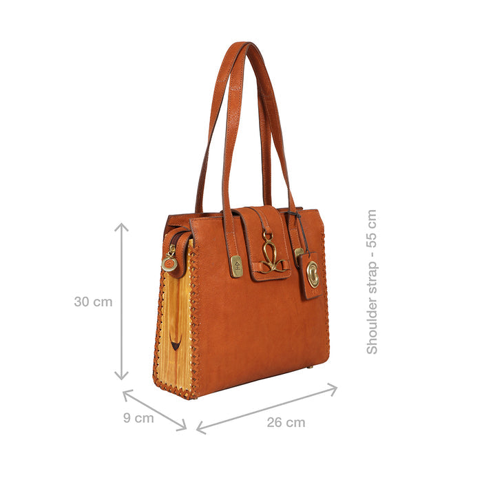 Mitzu 02 Orange Leather Tote Bag