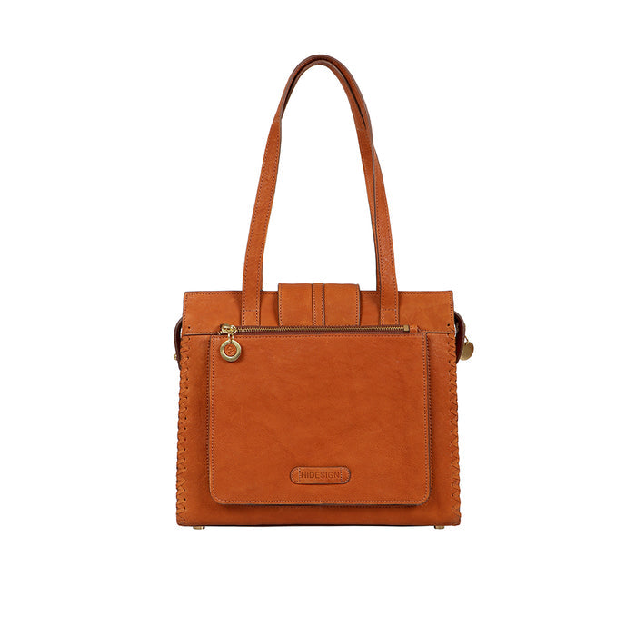 Mitzu 02 Orange Leather Tote Bag