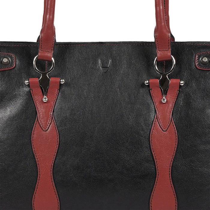 Miyu - 02 Black Leather Tote Bag