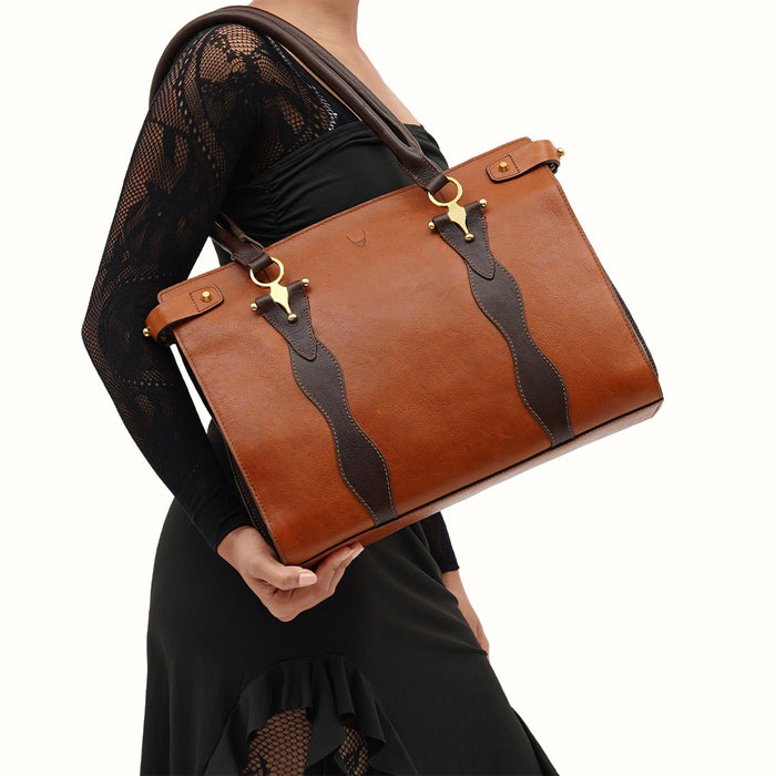 Miyu - 02 Brown Leather Tote Bag