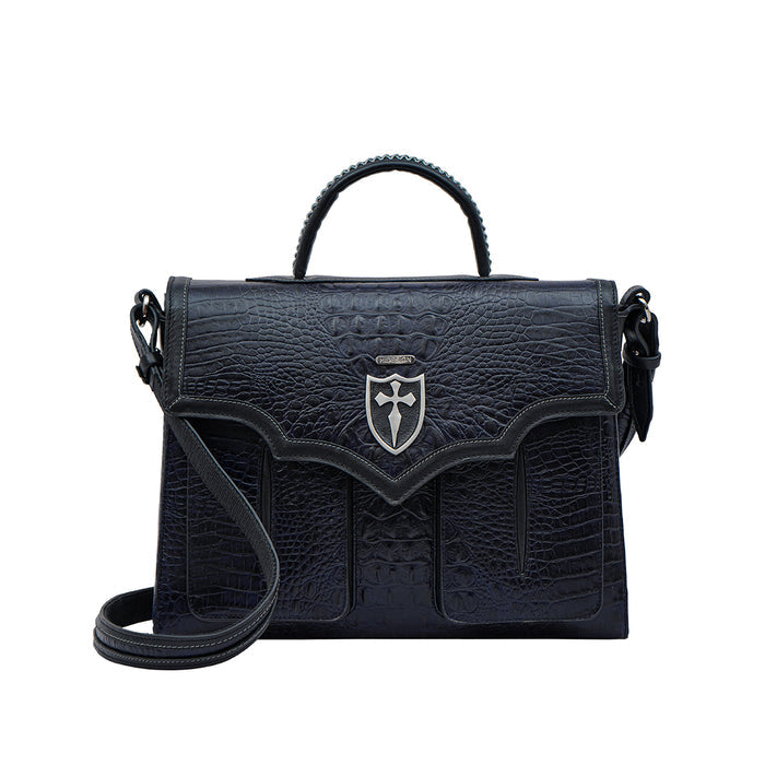 Miyu - 03 Blue Leather Briefcase