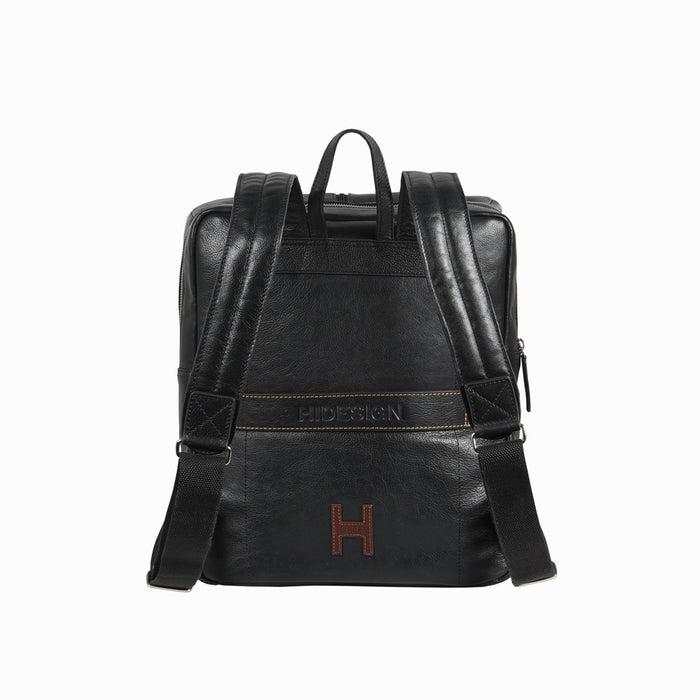 Mj 01 Black Leather  Backpack