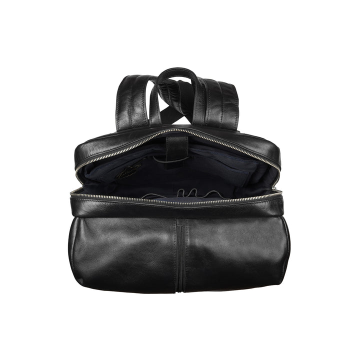 Mj 01 Black Leather  Backpack