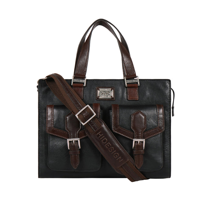 Mj 02 Black Leather  Briefcase