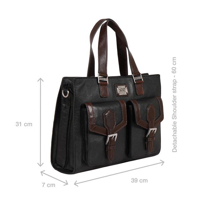 Mj 02 Black Leather  Briefcase