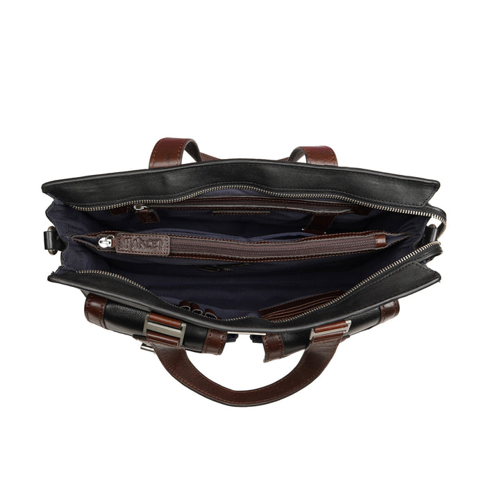 Mj 02 Black Leather  Briefcase