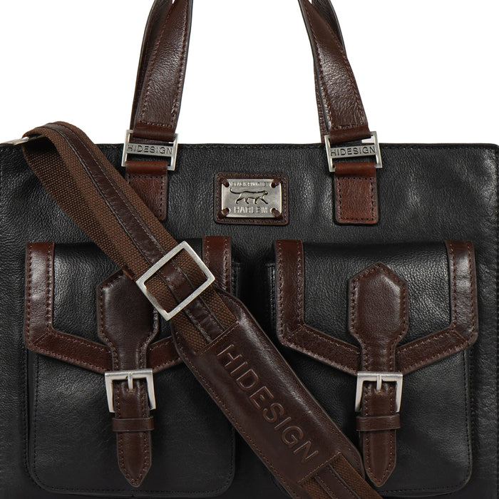 Mj 02 Black Leather  Briefcase