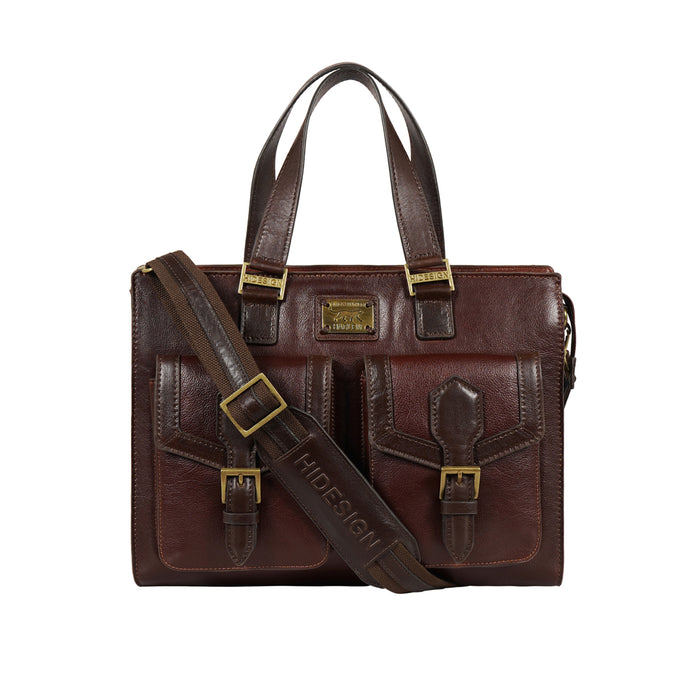 Mj 02 Tan Leather  Briefcase