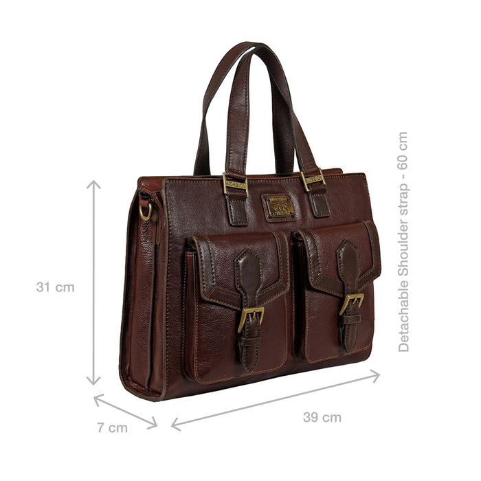 Mj 02 Tan Leather  Briefcase