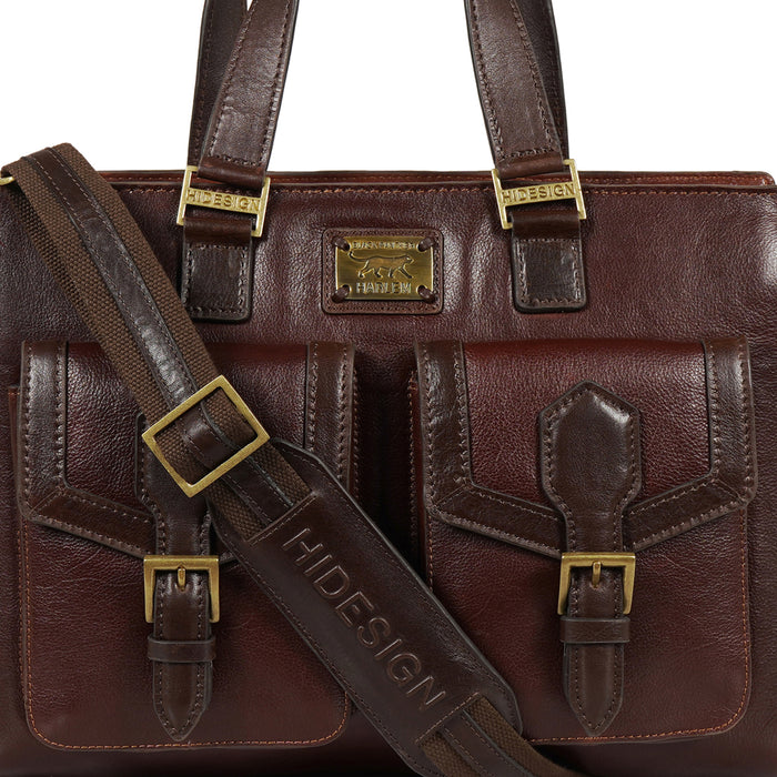 Mj 02 Tan Leather  Briefcase