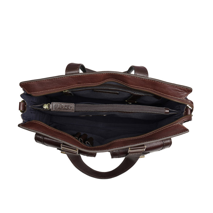 Mj 02 Tan Leather  Briefcase
