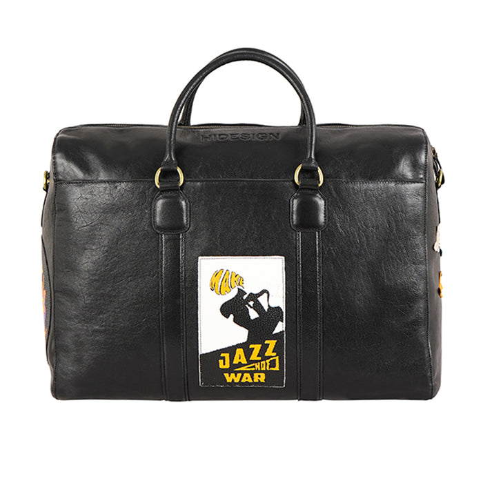 Mj 03 Black Leather Duffle Bag