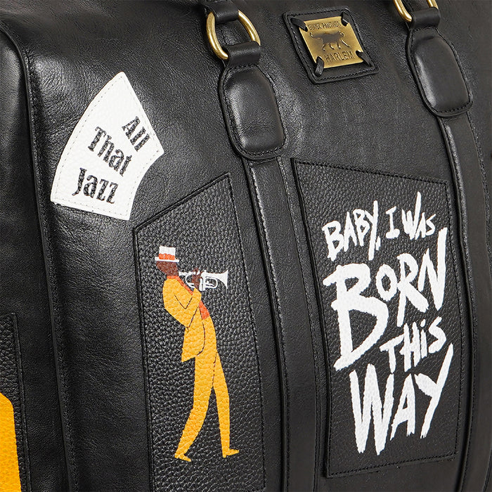 Mj 03 Black Leather Duffle Bag