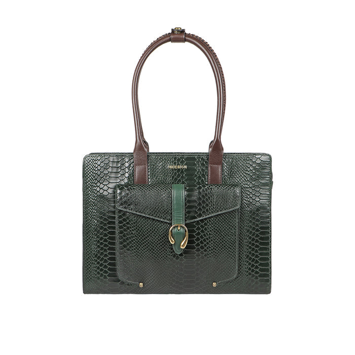 Modesto Green Leather Tote Bag