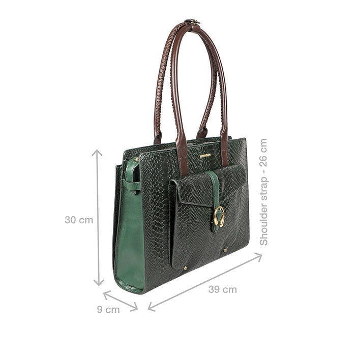 Modesto Green Leather Tote Bag