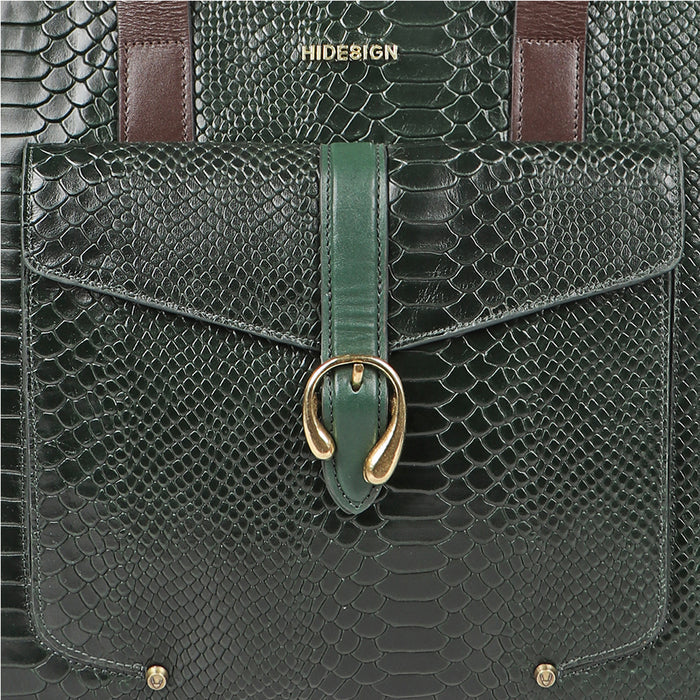Modesto Green Leather Tote Bag