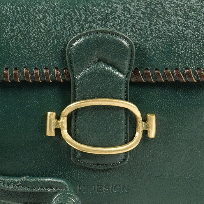 Moon 01 Green Leather Sling Bag