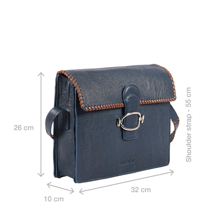 Moon 02 Blue Leather Crossbody