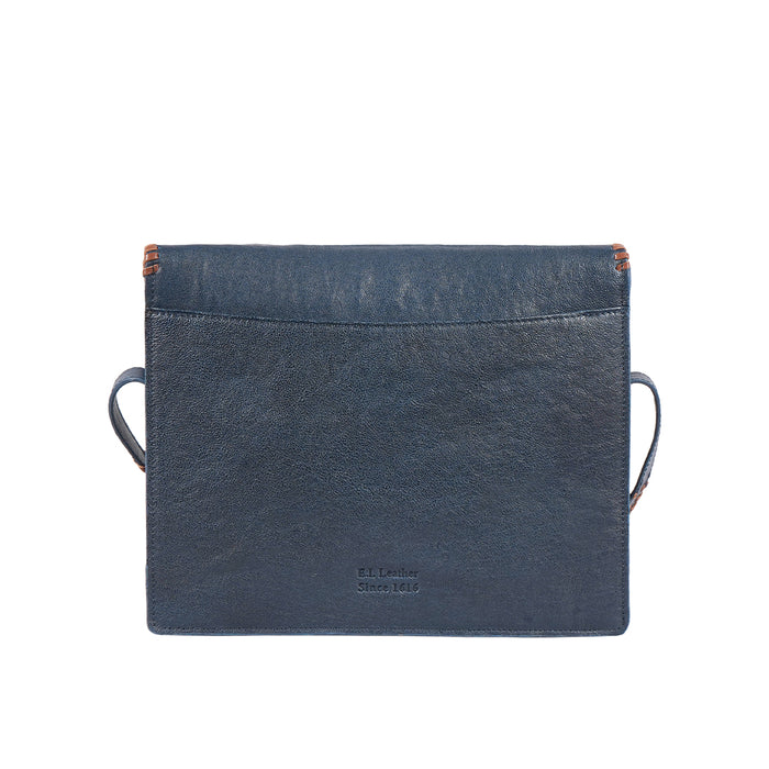 Moon 02 Blue Leather Crossbody