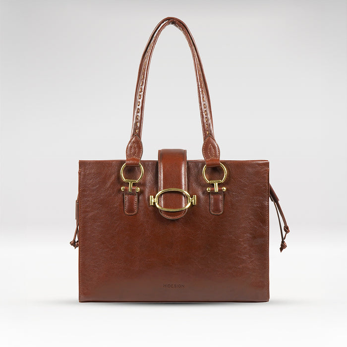 Moon 04 Tan Leather Tote Bag