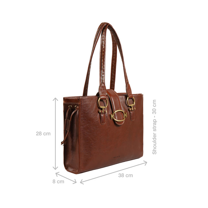 Moon 04 Tan Leather Tote Bag