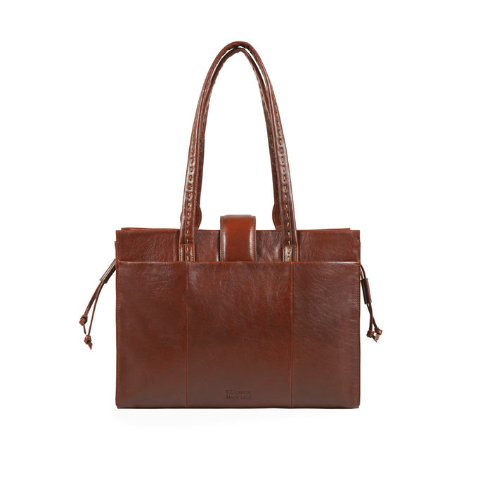 Moon 04 Tan Leather Tote Bag