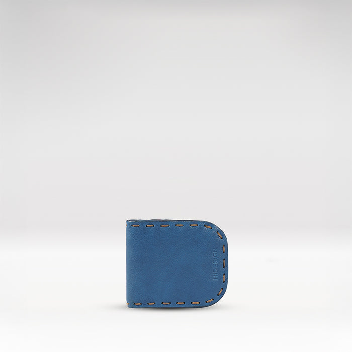 Moon W1 Blue Leather Bi-Fold Wallet