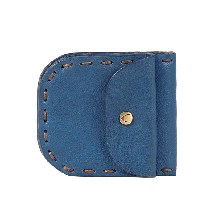 Moon W1 Blue Leather Bi-Fold Wallet