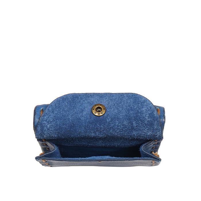 Moon W1 Blue Leather Bi-Fold Wallet