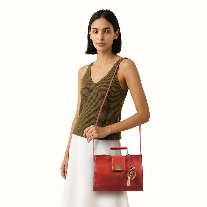 Mosaic 01 Red Leather Sling Bag