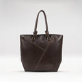 Mosaic 02 Brown Leather Tote Bag