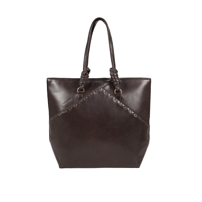 Mosaic 02 Brown Leather Tote Bag