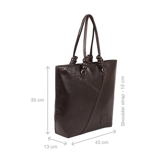 Mosaic 02 Brown Leather Tote Bag