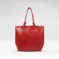 Mosaic 02 Red Leather Tote Bag
