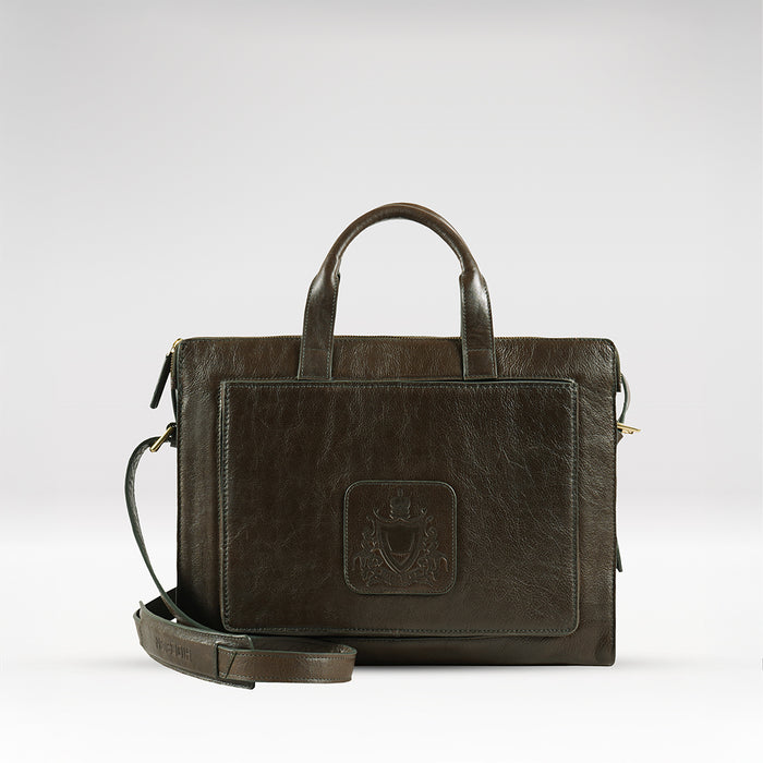 Mosaic 03 Green Leather Briefcase