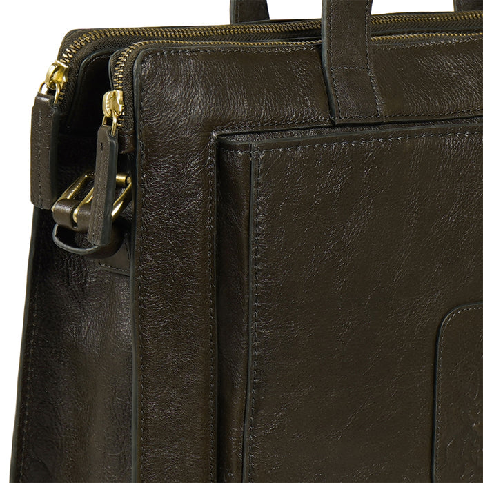 Mosaic 03 Green Leather Briefcase