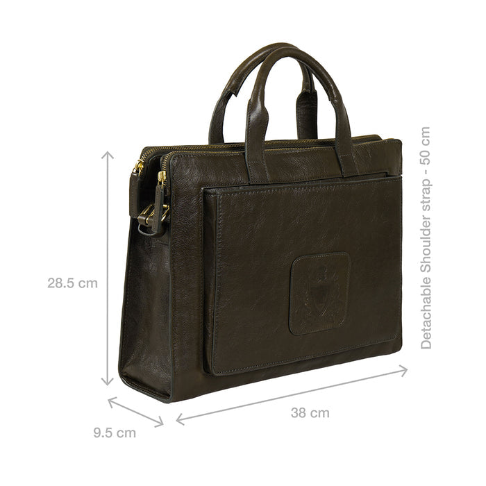 Mosaic 03 Green Leather Briefcase
