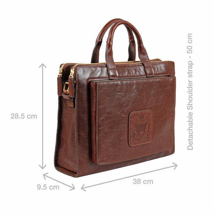 Mosaic 03 Tan Leather Briefcase