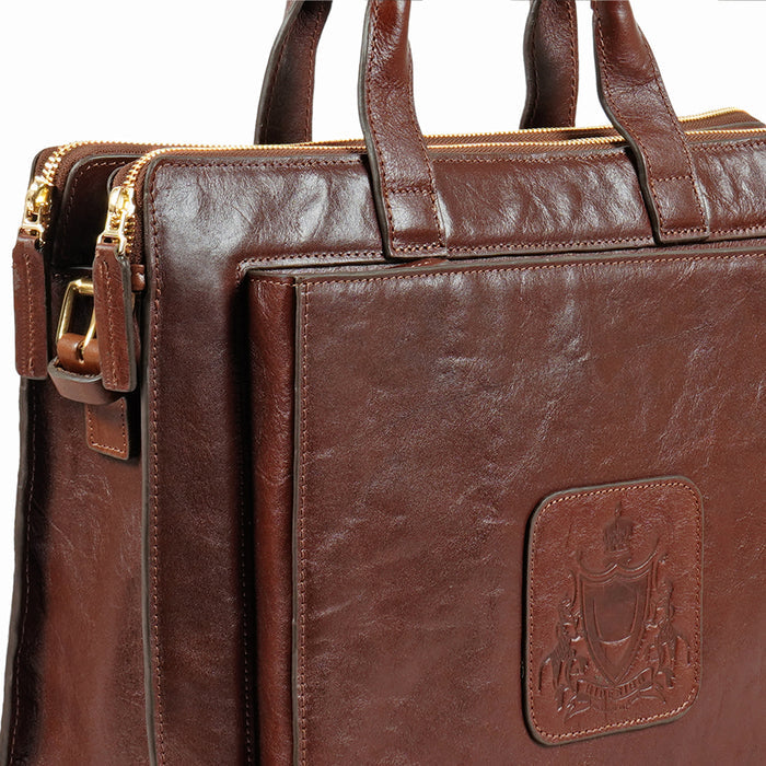 Mosaic 03 Tan Leather Briefcase