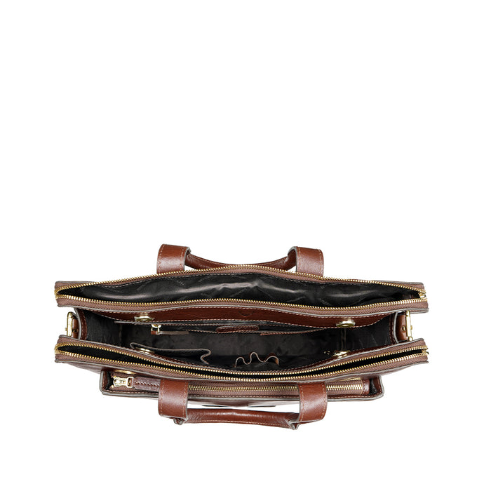 Mosaic 03 Tan Leather Briefcase