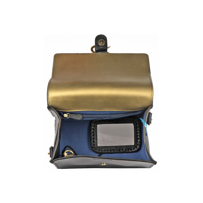 Naia 01 Black Leather Sling Bag