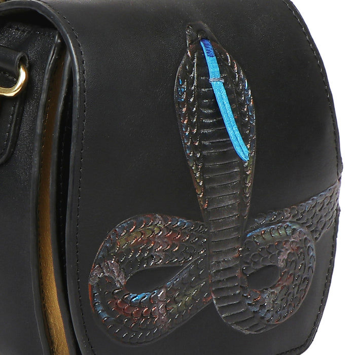 Naia 02 Black Leather Sling Bag