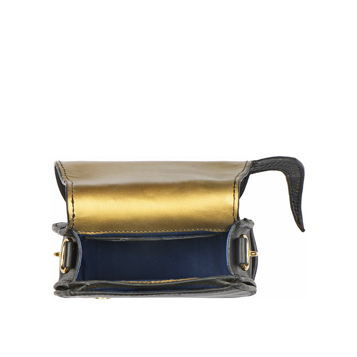 Naia 02 Black Leather Sling Bag