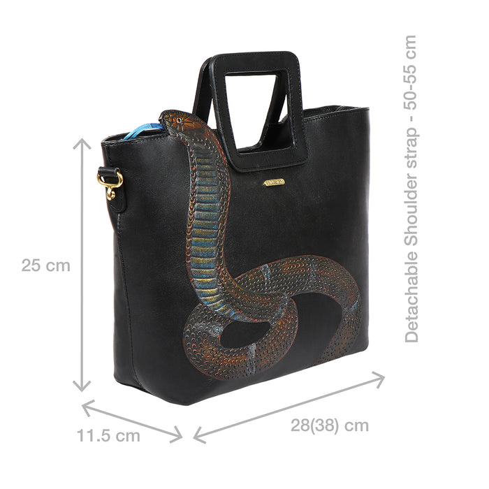 Naia 03 Black Leather Shoulder Bag