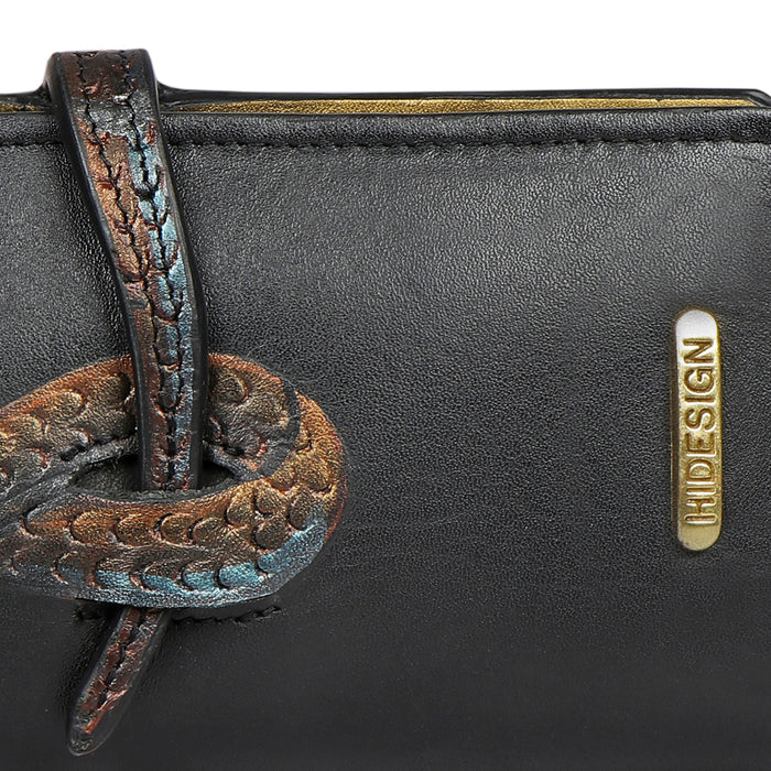Naia W2 Black Leather Bi-Fold Wallet