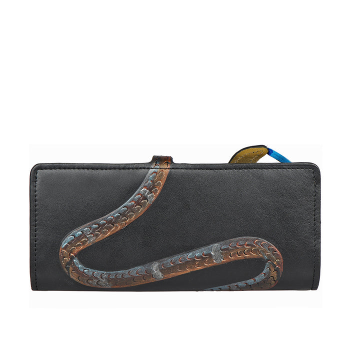 Naia W2 Black Leather Bi-Fold Wallet