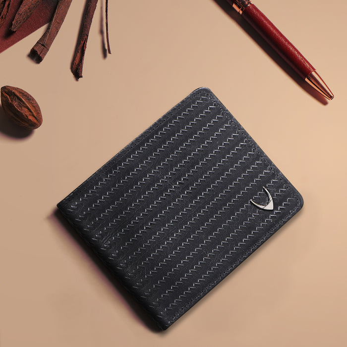 Namibia Sb Black Leather Bi-Fold Wallet