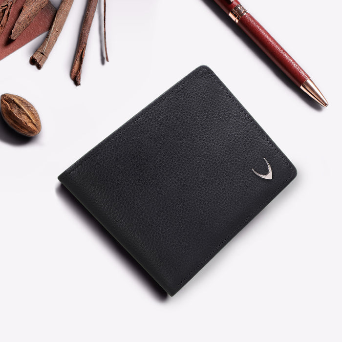 Namibia Sb Black Leather Bi-Fold Wallet