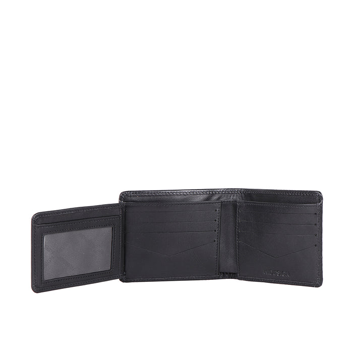 Namibia Sb Black Leather Bi-Fold Wallet
